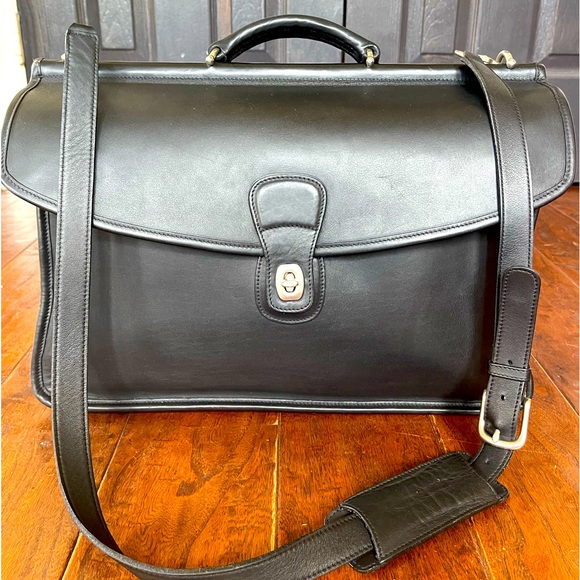 COACH Briefcase -Beekman Black Leather Genuine - Picture 1 of 16